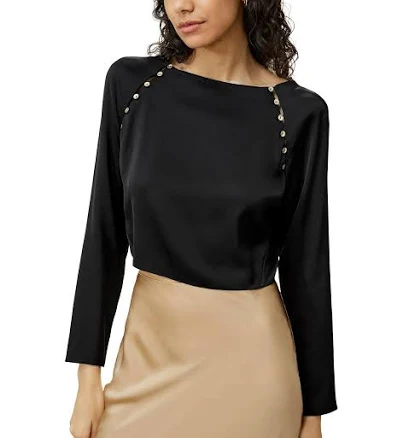 Lilysilk Women's Cropped Pullover Silk Top