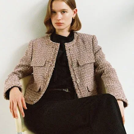 BAU by Bride And You LUCID Round Neck Tweed Blazer