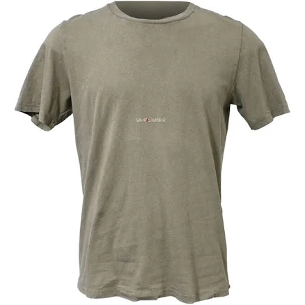 Saint Laurent Men's Distressed Logo-Print T-Shirt