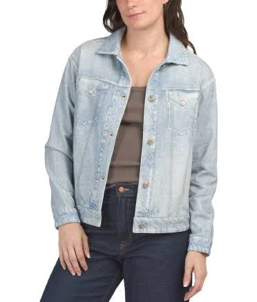 Knit Denim Look Relaxed Jean Jacket