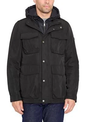 Sam Edelman Men's Midweight Patch Pocket Hooded Parka