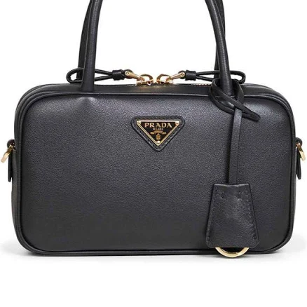 Prada Women's Triangle-Logo Leather Tote Bag