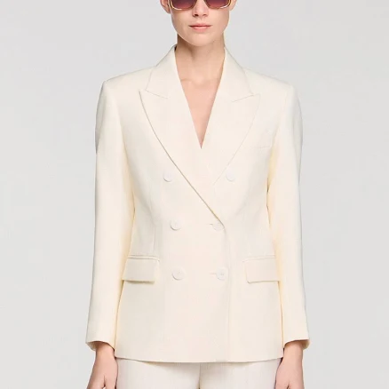 Sandro Women's Slim-fit Double-Breasted Viscose Suit Jacket
