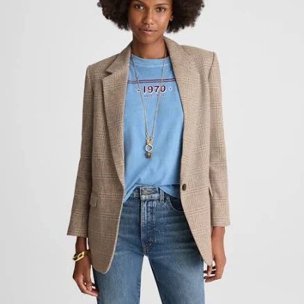 Madewell Women's Mercer Relaxed Plaid Blazer