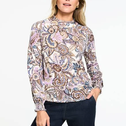 Women's Talbots Mockneck Knit Blouse