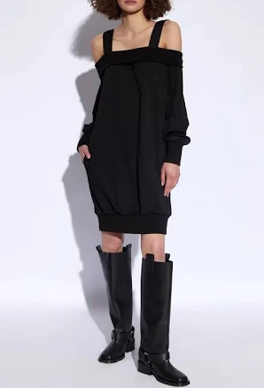 Off-Shoulder Zip-up Wool Jacket