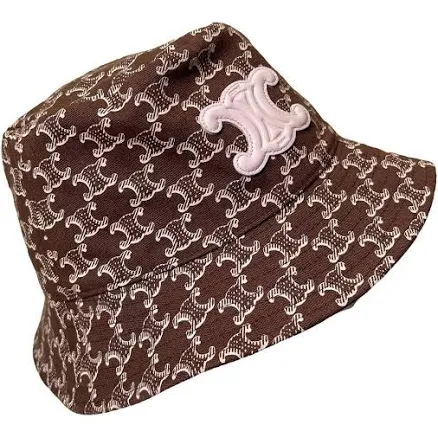 Celine Women's Triomphe Monogram Canvas Bucket Hat