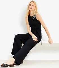 Women's Loft Perfect Ribbed Mixed Media Jumpsuit