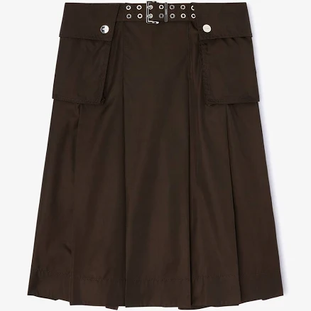 Ganni Duchesse Nylon Pleated Skirt Woman