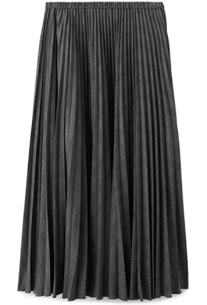 Mango Women's Check Pleated Maxi Skirt