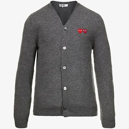 COMME des GARÇONS Play Mens Comme Des Garcon Logo-embroidered V-neck Wool Cardigan