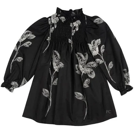 Piccola Ludo Floral Embroidered Girella Dress