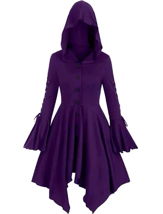 1980s Gothic Hooded Punk Long Jacket