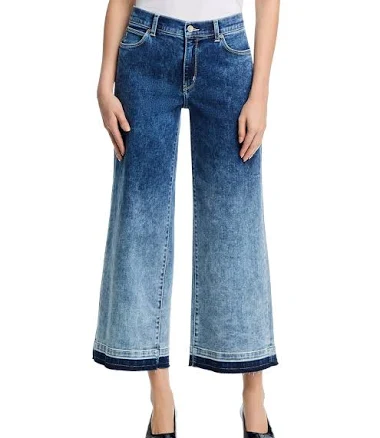 Kobi Halperin Women's Rafaella High Rise Ankle Wide Leg Jeans in Gradient - Blue - Size 24 - Gradient