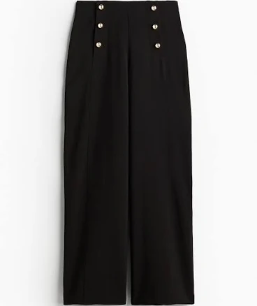 H&M Ladies Button-Front Twill Pants