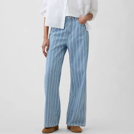 Gap Women's High-Rise Wide-Leg Stripe Jeans