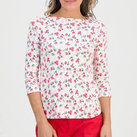 Style & Co. Women's Petite Cotton Hydrangea Love Top