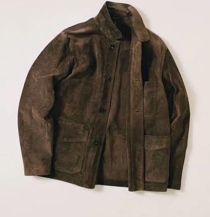 Drake's Heavyweight Suede Five-Pocket Chore Jacket