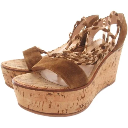 Gianvito Rossi Women's Suede Sandals 9cm Heel Brown Size 35.5 Ab
