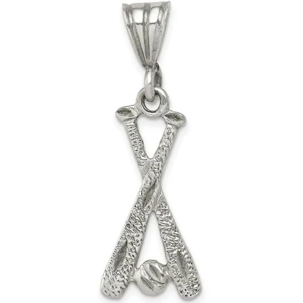 Goldia Sterling Silver Two Bats & A Ball Charm
