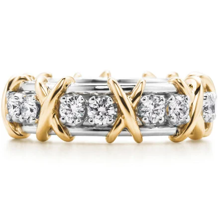 Tiffany Platinum Diamond Sixteen Stone Ring