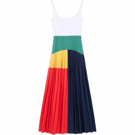 Women's Pleated Cotton Poplin Dress