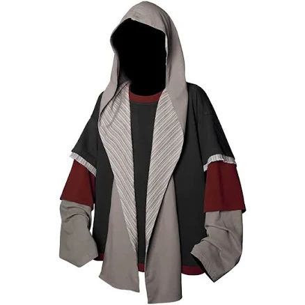 RELABEL Triple-Layer Detachable Striped Hood Long-Sleeve Tee Red