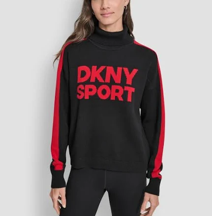 DKNY Women's Long-Sleeve Jacquard Logo Sweater