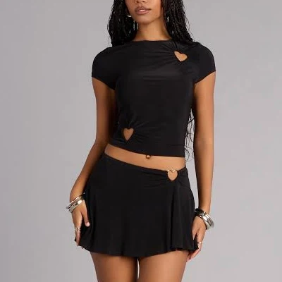 Windsor Too Cute To Miss Heart Cutout Mini Skirt