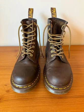 Dr. Martens 1460 8-Eye Crazy Horse Brown Leather Boots Men's Size 8