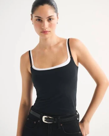 Abercrombie & Fitch Women's Bra-Free Double-Layered 90s Cami