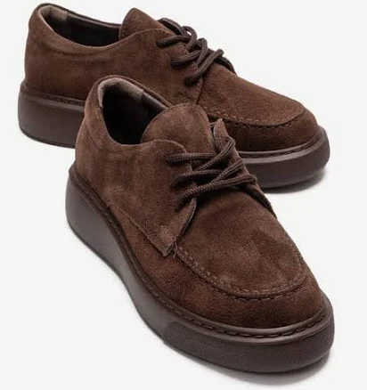 Mareon Women's Genuine Leather Lace-Up Sneakers