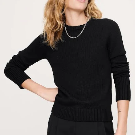 Banana Republic Women's Larkspur Cotton-Silk Crew-Neck Sweater