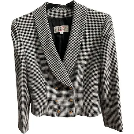 DIOR Women's Cropped Houndstooth Wool Jacket