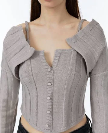 SOFT SEOUL Ribbed Button Tank Top