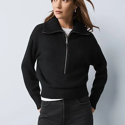 Ann Taylor Women's Weekend Half-Zip Sweater