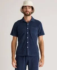 100% Organic Cotton Terry Towel Button Down Polo