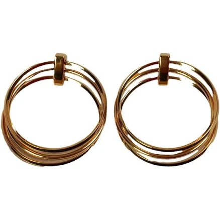Saint Laurent Women's Geometric Three-Ring Earrings