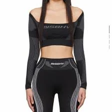 MISBHV Black Jacquard Top