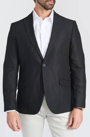 Savile Row Co. Men's Slim Fit Micro Check Blazer