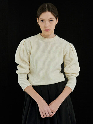 Puffy Sleeve Wool Knit
