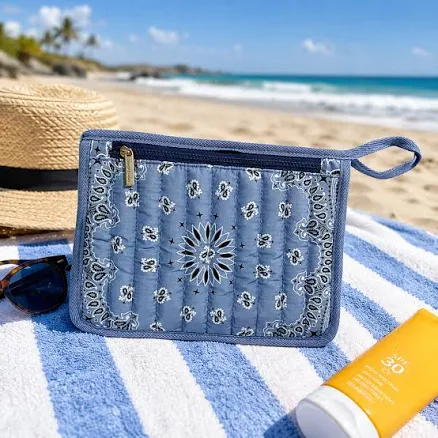 Beau Light Blue Bandana Pouch