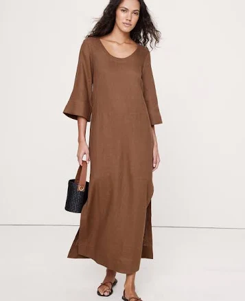 Banana Republic Women's Linen Scoop-Neck Maxi Dress
