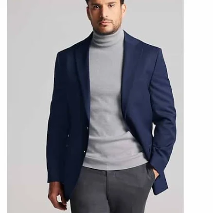 Pronto Uomo Platinum Modern Fit Wool Blend Blazer Navy Men’s