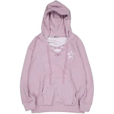 HAIRY V-NECK HOODIE