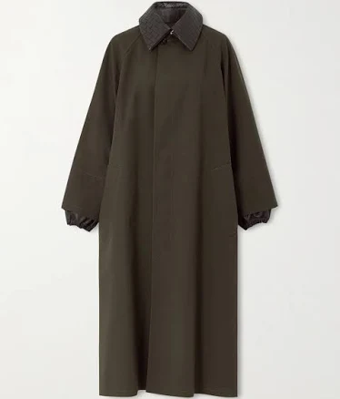 Bottega Veneta Intrecciato Leather-trimmed Cotton-blend Trench Coat - Women - Green Coats and Jackets - XXXS