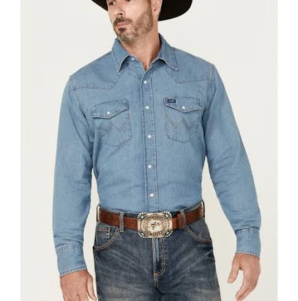 70127SW Denim Cowboy Cut Work Western Long Sleeve Wrangler Men's Shirt