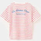 Embroidery striped T-shirt