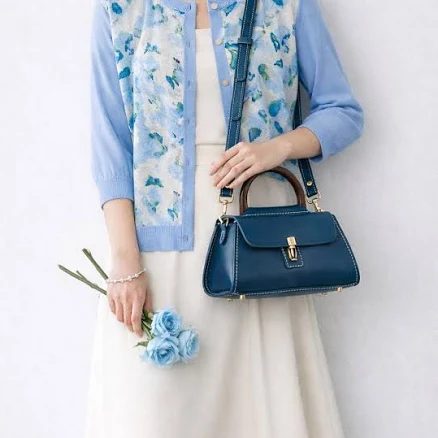 Handmade Leather Trapezoid Shoulder Bag