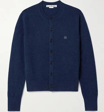 Acne Studios Appliquéd Wool Cardigan - Women - Navy Knitwear - XXS